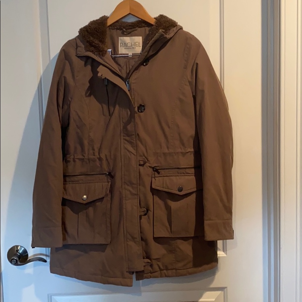 Rachel Roy tan winter jacket with hood